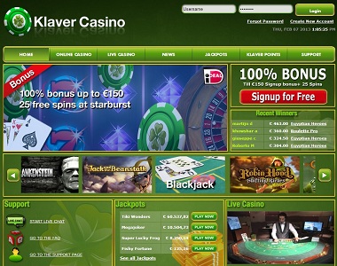 Klaver Casino NetEnt Bonus