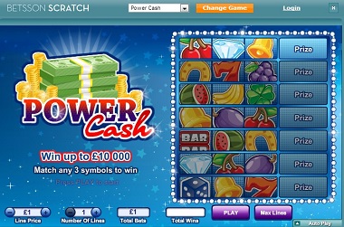 Power Cash scratch card