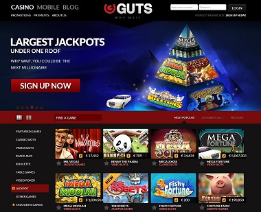 Guts Casino Jackpots