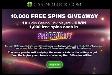 CasinoLuck Free Spins Draw