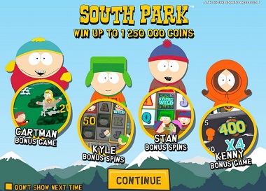 South Park NetEnt Opening Screen