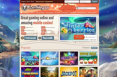 LeoVegas Games Lobby