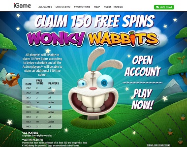 Wonky Wabbits Free Spins