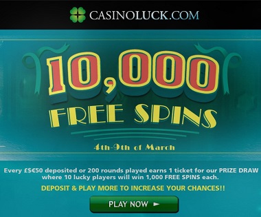 CasinoLuck Free Spins Promo