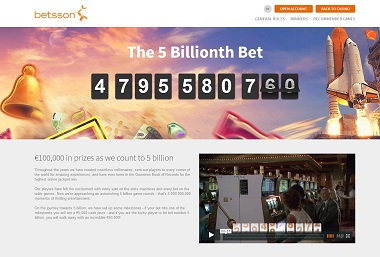 Betsson 5 Billionth Bet