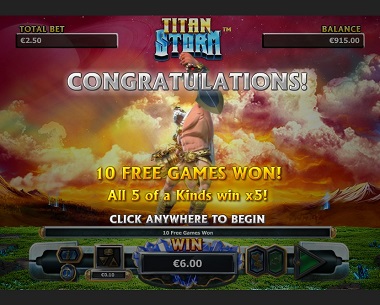 Titan Storm Free Spins