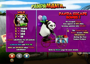 Pandamania Escape Bonus